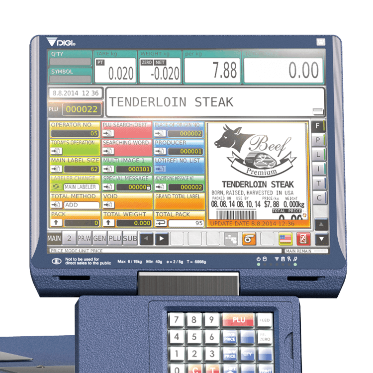 AW5600CPSA2 Weigh Wrap Labeller Screen