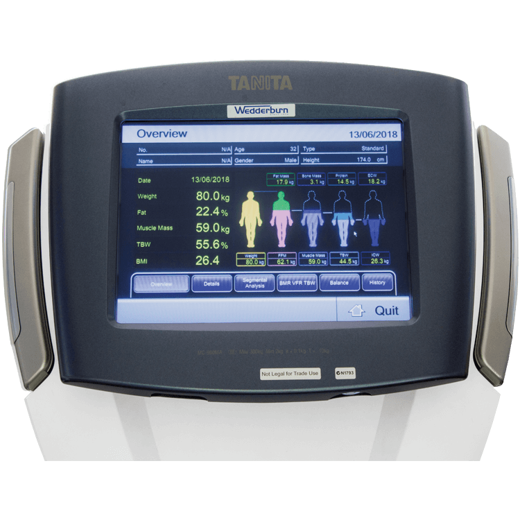 TIMC980MA Tanita Body Composition Scales Overview Screen