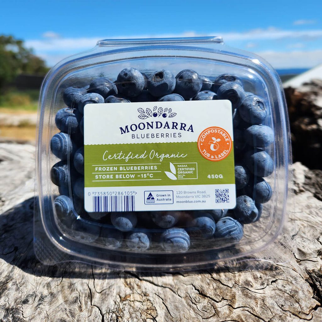 Moondarra Blueberries Compostable Label
