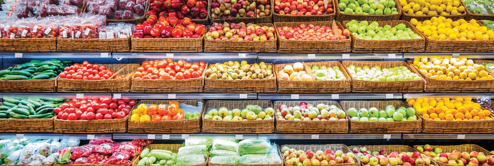 fruit and vegetable grocery display