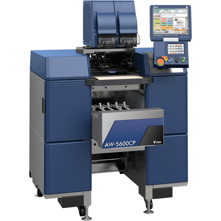 aw5600cpsa2 compact semi-auto weigh wrap price labeller right angle