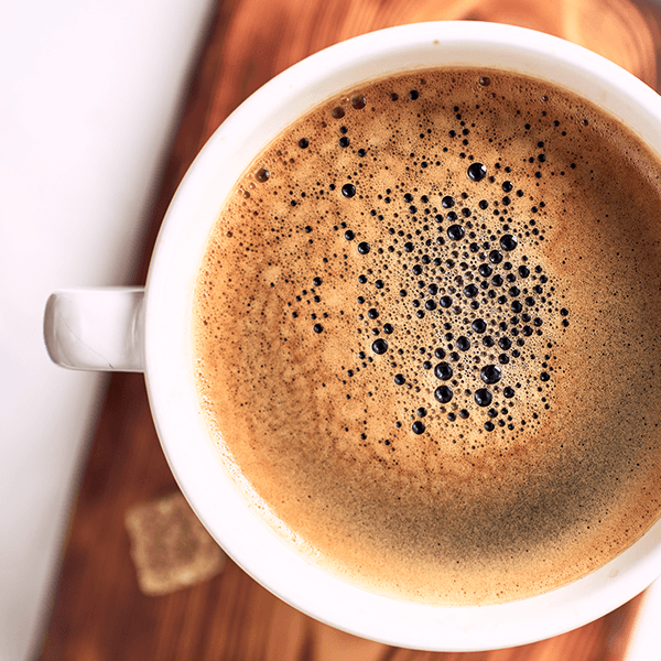 top view of coffee cup