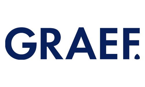 graef blue logo in white background