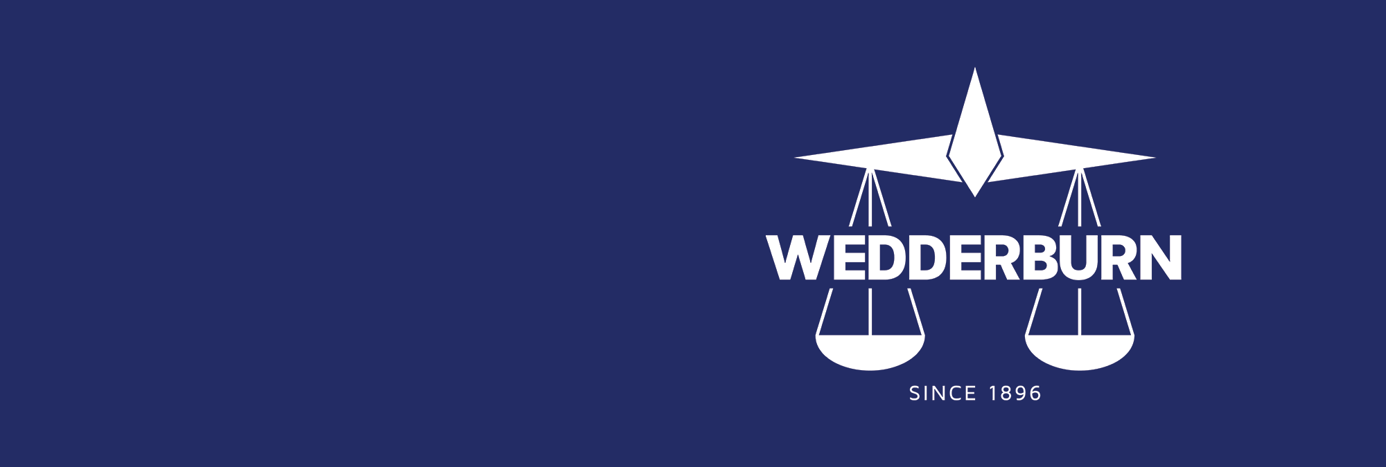 blue background wedderburn white logo banner